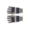 Boy's Knitted Snowflake Jacquard Print Full Fingers Gloves
